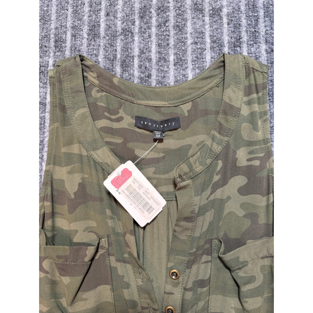 Sanctuary Camo Romper Womens XS Sleeveless Utility Summer Casual Streetwear Edgy - Picture 2 of 6